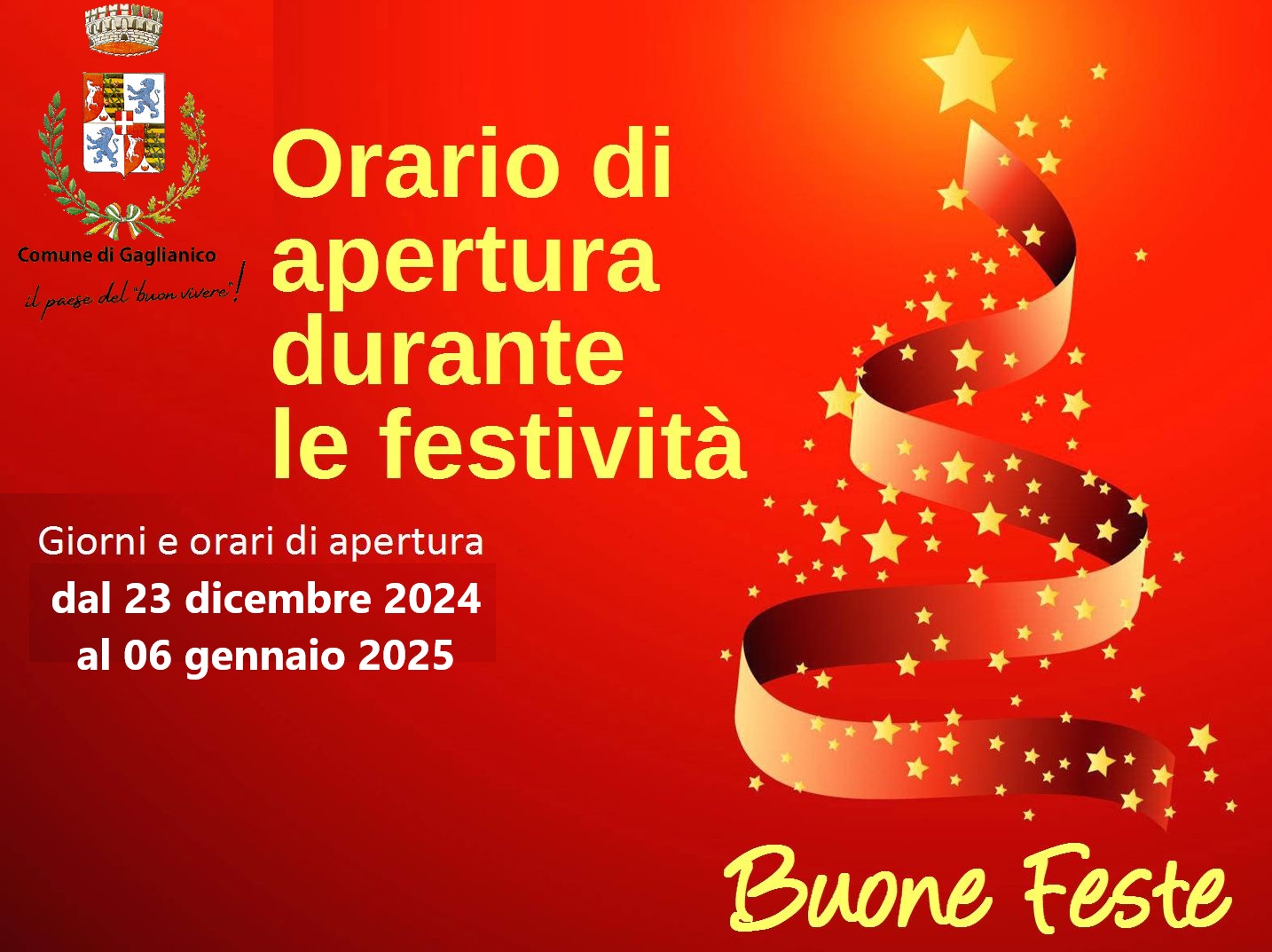 Orario di apertura uffici durante le festività