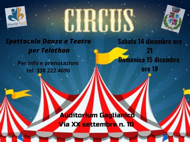 Evento per Tetethon: spettacolo di danza e teatro CIRCUS